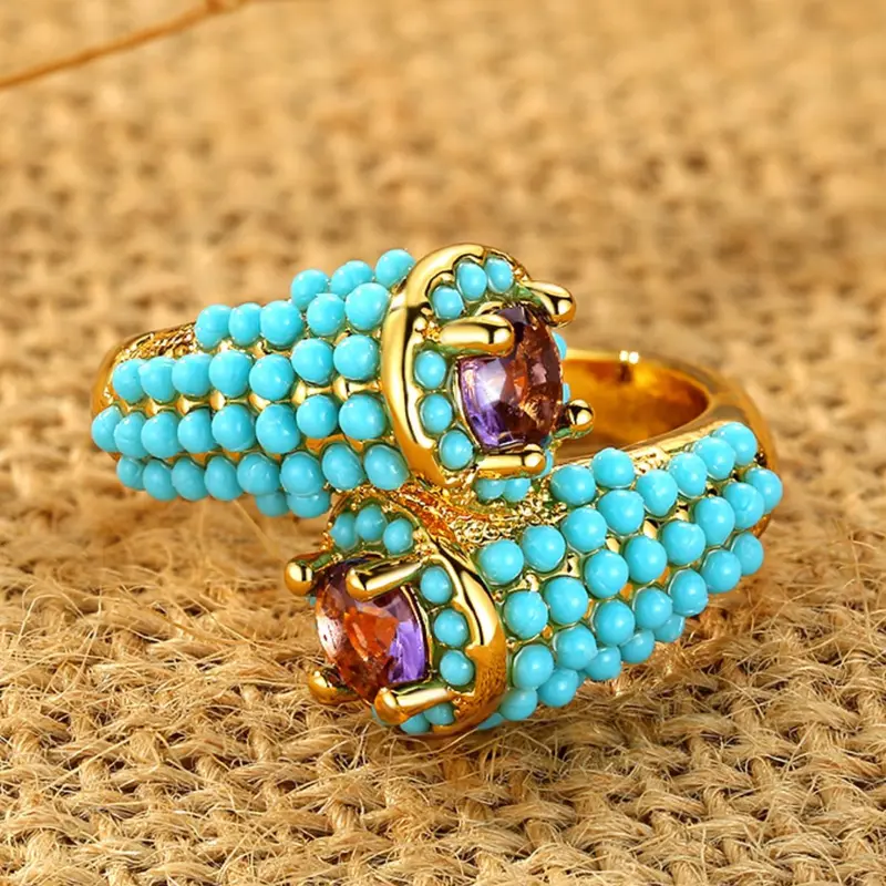 Fashion Rhinestone Decorated Ring, Elegant Accessories for Women, Casual Jewelry for Party, Daily Clothing Decor, Boho Style Rings, Trendy All-match & Exquisite Jewelry for Birthday Gift, Statement Rings, Beautiful Rings