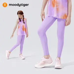 moodytiger Kids Outdoor Sports High-Elastic Cloudie Air Cooling Breathable Leggings Yoga Pants  for Girls