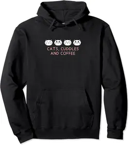 Cats Cuddles and Coffee Cat Lover Coffee Lover Kitten Pullover Hoodie - Andrewzhang Shop 68B0BMZFPV4B
