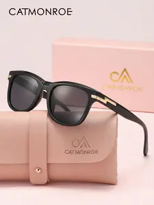 CATMONROE Classic Retro Pc Material Square Frame Sunglasses, Classic Shades, Suitable For Both Men And Women, Suitable For Daily Commuting, Outdoor Driving, Hiking Sun Protection, And Versatile For Summer Vacation Photography