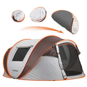 4-6 Persons Pop-Up Weatherproof Instant Tent, Screened Camping Tent, Easy Setup, Spacious Room, Camping Tent Equipment, Boat Tent for Camping, Festivals, Backyard, Sleepovers