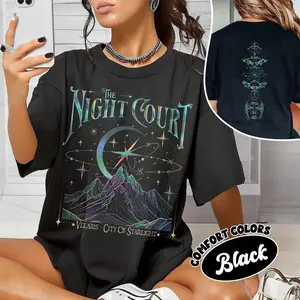 Velaris The Night Court Acotar 2 Sided Shirt, Velaris The Night Court Shirt, Court Of Dreams, Inner Circle Acotar Shirt, ACOTAR Merch, Sarah J Maas Fan Tee, Fantasy Romance Graphic T-Shirt, Booktok Book Lover Gift, Unisex Cotton Crewneck, A Court of Thorn