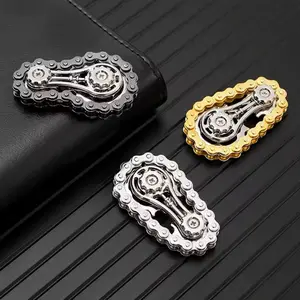 EDC Spinner Fidget Toys for Adult Kids - Metal Spinner with Black and Gold Design, Suitable for All Ages