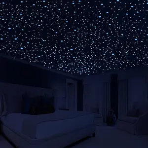 808 PCS Glow in the Dark Stars for Ceiling, Glowing Wall Decals Decor Stickers,(404 Pcs Green and 404 Sky Blue)3D Adhesive Dots Decor Starry Sky Decor for Kids Bedroom or Birthday Gift No Brand