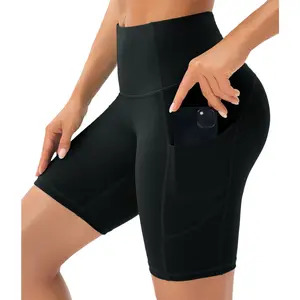 Angerella No Front Seam High Waist Biker Shorts for Women 6" Inseam Workout Yoga Shorts