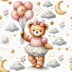 Pink Teddy Bears Pattern 12 Quilting Cotton Fabric