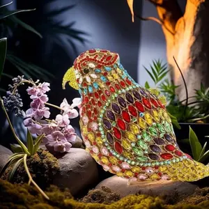 Women Parrot Bird Rhinestone Clutch Purse Luxury Crystal Evening Bag Diamond Wedding Party Handbag