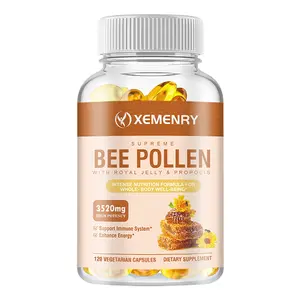Xemenry - Bee Pollen Capsules, 3520 mg Royal Jelly, Bee Pollen and Propolis Capsules, Immune Support for Adults, Powerful Nutritional Formula, 120 Capsules
