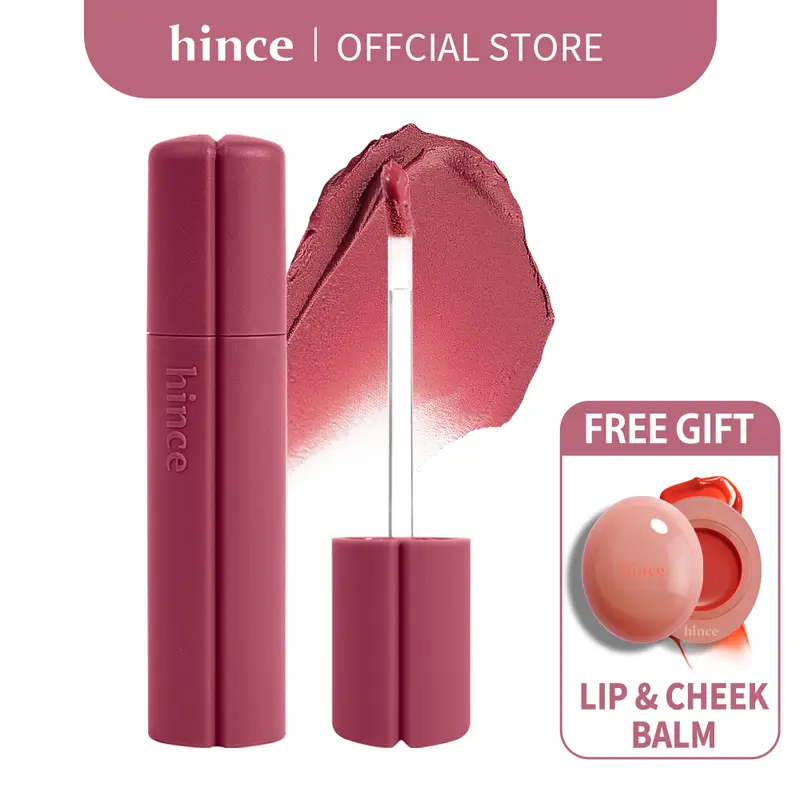 [hince Official] Nu Blur Tint - Creamy Soft Matte Lip Tint for a Flawless Makeup Look & Perfect Pout, Soft-Focus Blur Finish, Airy Whipped Mousse Texture, Smooth Blend & Buildable Shades, Korean Lip Stain, Non-Drying Long Lasting Makeup Color | Free Gift