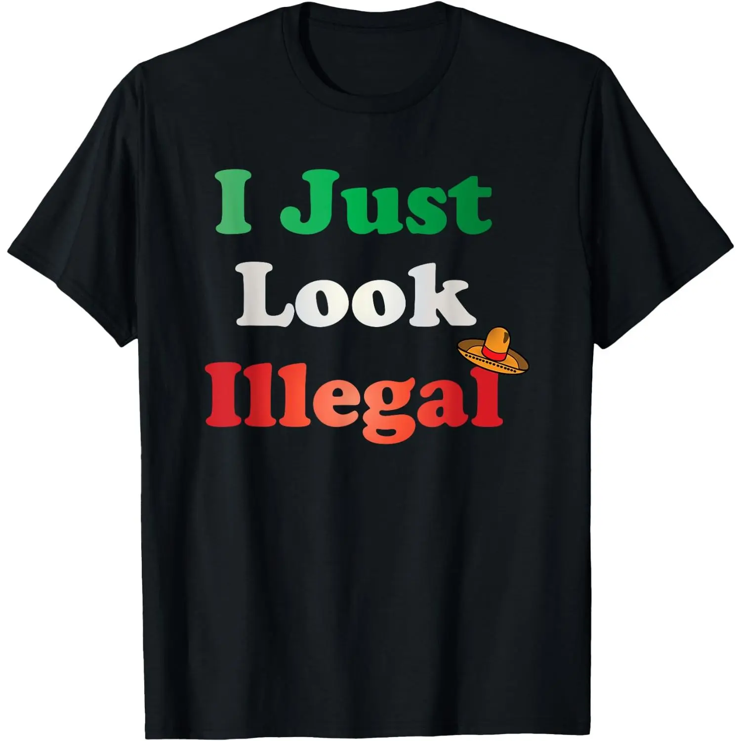 Unisex Funny 'I Just Look Illegal' Graphic T-Shirt, Casual Short Sleeve Crew Neck in 100% Cotton, Novelty Gift for Parents, Tops, Round Neck