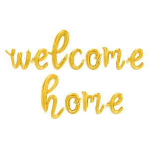 Cursive Script Letter Balloons - WELCOME HOME 16" Inch Alphabet Letters Foil Mylar Balloon Homecoming Party Banner