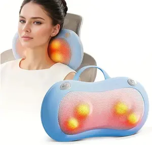 【Deal】New Electric Massager, Pain Relief, Deep Tissue - Shiatsu Back and Neck Massager, Deep Tissue Kneading Massager for Waist/Tummy/Legs Massager with Heat, Electric Massage Pillow Best Gift Comfort