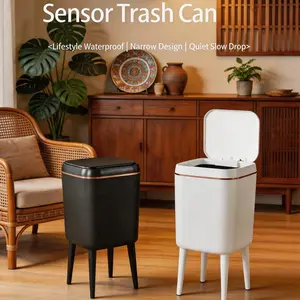 Smart Sensor Trash Can with Swivel Wheels and Support Legs, Ideal for Kitchen, Bedroom, Living Room, Bathroom, Easy to Use