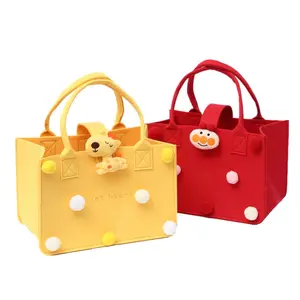 Cute Cartoon Felt Bag, Gift Bag, Girls' Daily Versatile Handbag, Perfect for Shopping and Everyday Use