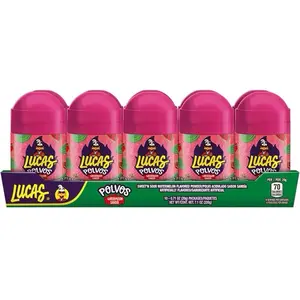 Lucas Polvos Watermelon Flavored Powder Candy - 10 Pieces - Sweet and Sour Snack