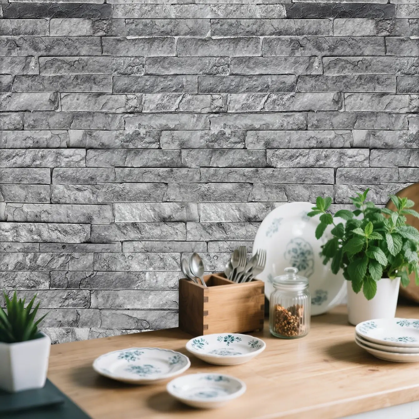 Thick Vintage Brick Wallpaper Roll, Decorative Wallpaper, Self-Adhesive Waterproof Removable Contact Paper, Fashion Home Decor (15.76x197in)