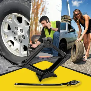2 Ton Scissor Jack for Car SUV Portable Hand Crank Lift Tool with Storage Case Easy Use Vehicle Tire Changing Emergency Roadside Assistance Kit