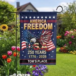 USA 250th Anniversary Garden Flag _ Personalized Patriotic Eagle _ Weather-Resistant Polyester _ Commemorative Yard Decor Gift