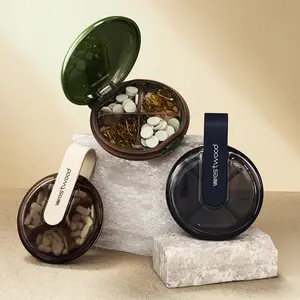 Portable Pill Box Small Organizer Seven Days a Week Pill Box Medicine Bottle Three Meals a Day Mini Travel Pill Storage Box Cute Moisture-Proof for Vitamins, Fish Oil, Supplements