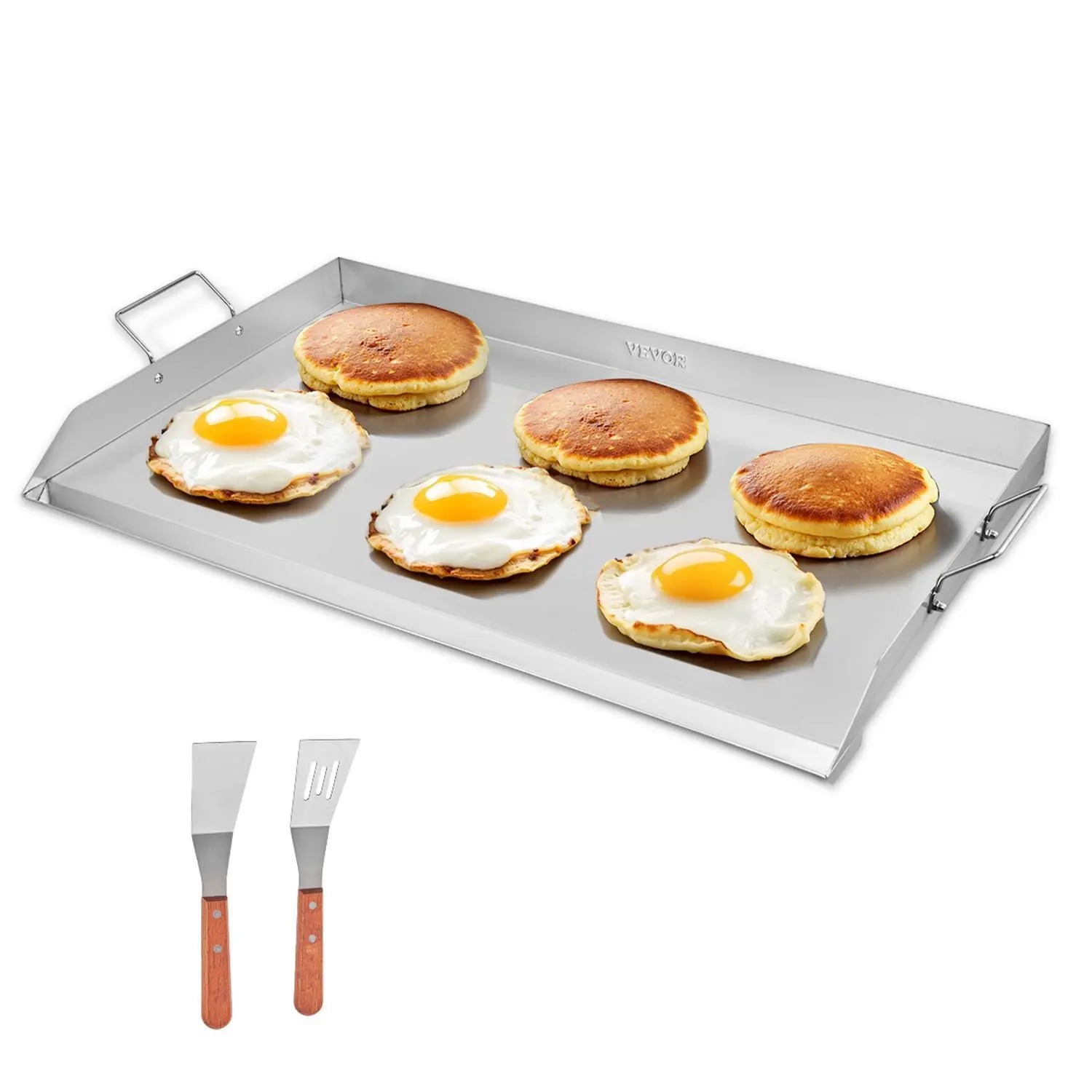 【SummerFinds】VEVOR Sturdy Stainless Steel Smooth Griddle - 36x22 in Large Surface Universal Flat Top Rectangular Plate, Portable Gas Grill with Handle for Outdoor BBQ, Tailgate Spread, Healthier Meals