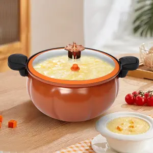 Micro Pressure Cooker Maifan Stone Soup Pot Pumpkin Shaped Non-Stick Pot 8L Multi-Function Micro Pressure Cooking Pot Stove/Open Fire Induction Cooker Kitchenware Food