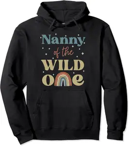 Nanny of the Wild One Boho Rainbow 1st Birthday Boy Girl Pullover Hoodie - Jadayoung Shop 44B0BBXNQPHW
