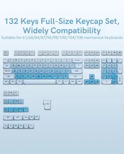 Womier PBT Keycaps,Cute Custom MOA Profile Keys for 61/68/84/87/98/100 Cherry Gateron MX Mechanical Keyboards,Only keycaps