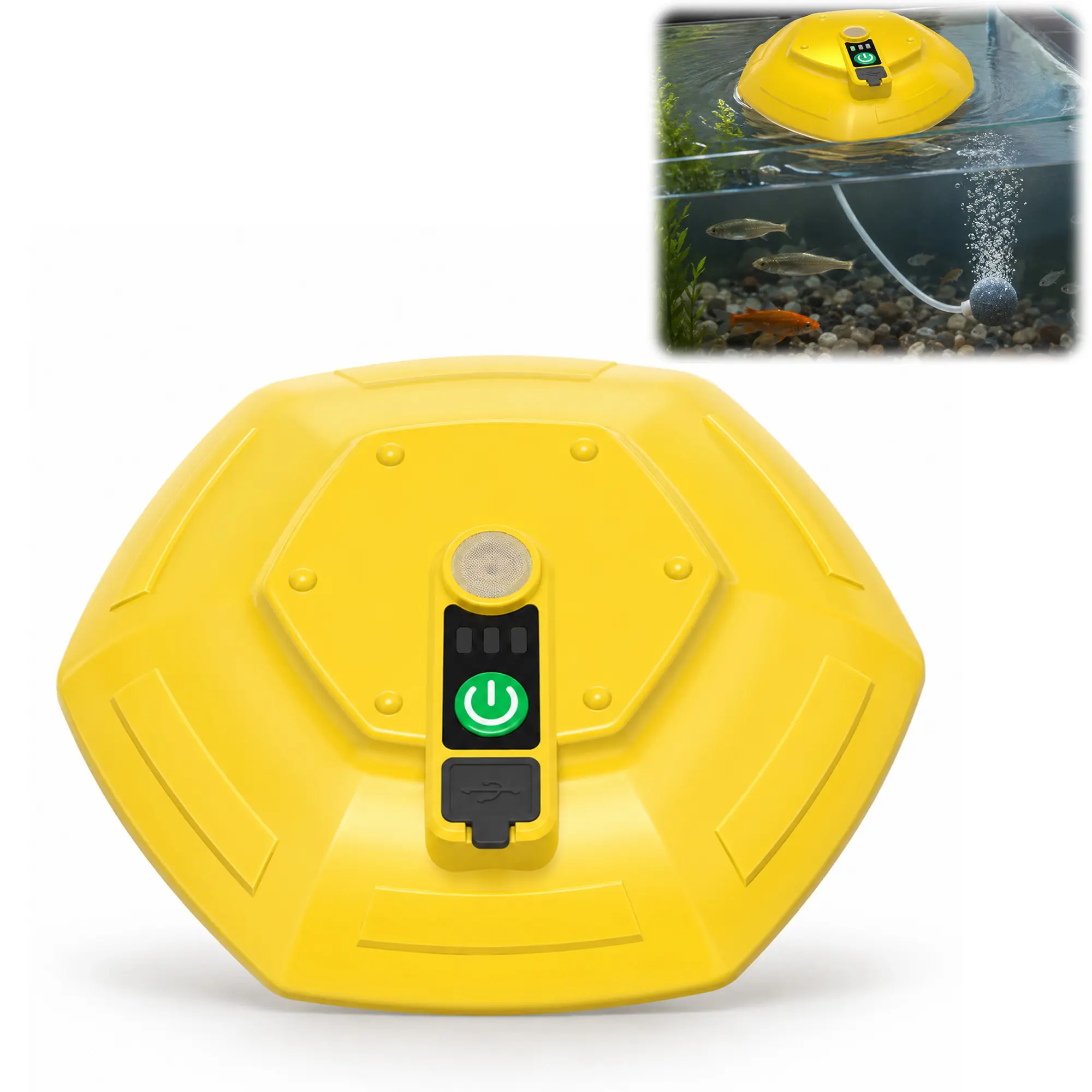 HI-REEKE Floating Bait Bucket Aerator 3000mAh Rechargeable IPX7 Low Noise Pump