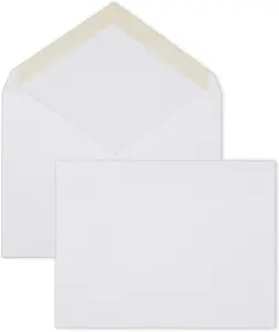 Mead A2 Invitation Envelopes, 4-3/8" X 5-3/4", Gummed Closure, White Woven Premium 24-Lb Paper Mailing Envelopes, 100 Count (CO198)