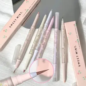 Double Tip Aegyosal Pencil Cosmetic - Matte Waterproof Eyeliner, Smooth Glitter Eyeshadow Highlighter, Long-Lasting Arrow Liner Pen for All Skin Types, Korean Makeup