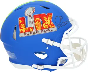Jalen Hurts and Patrick Mahomes Autographed Riddell Super Bowl LIX Event Logo Speed Authentic Helmet - Fanatics Authentic Certified