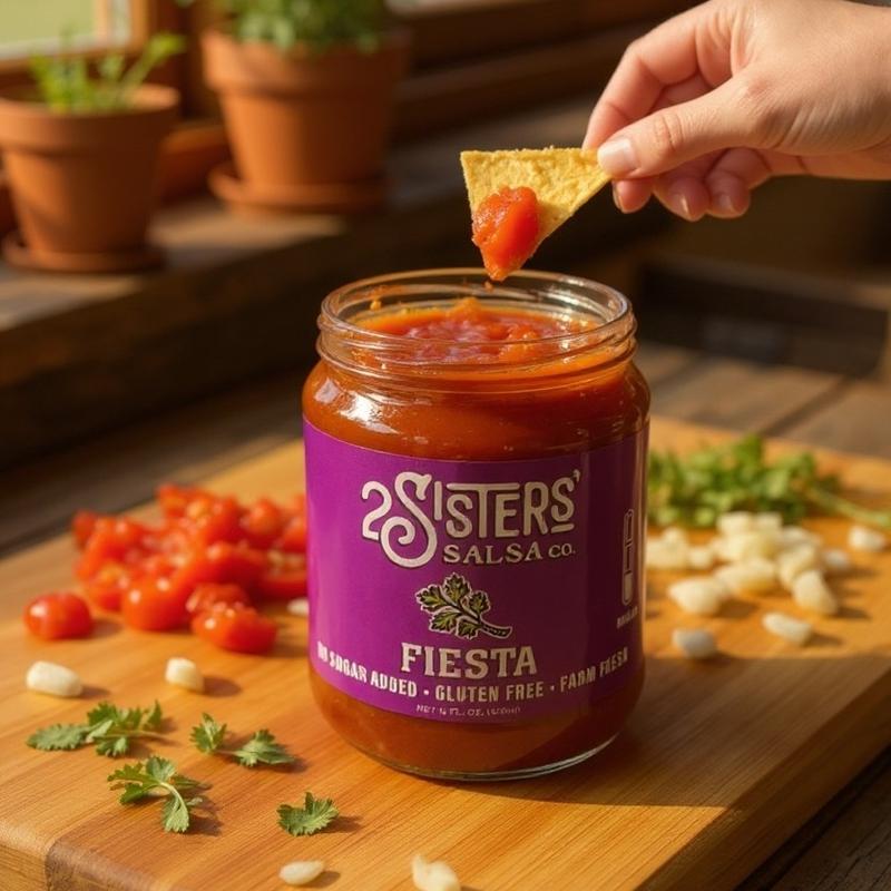 2 Sisters' Salsa Company Premium Fiesta Salsa - Gluten-Free, No Sugar Added, Antioxidant-Rich, Low-Carb Flavor Booster for Everyday Dishes