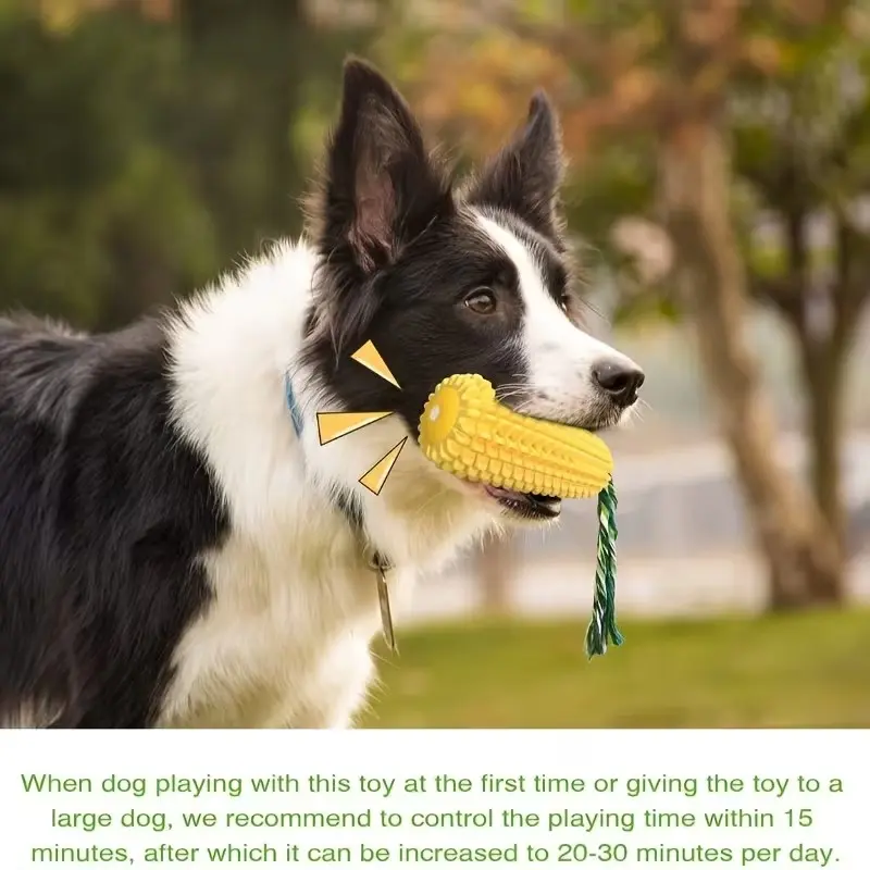 Durable Chew Bones for Teeth Cleaning & Brain Stimulation, Suitable for Medium-Large Dogs, Corn Grain Pattern Design, Interactive Chew