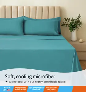 6 PC Queen Sheet Set, Rayon Made from Bamboo Bed Sheets, Deep Pockets 18' Eco Friendly Wrinkle Free Cooling Sheets Machine Washable Hotel Bedding Silky Soft - Teal Queen