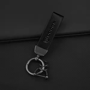 Vintage Leather Car Keychain for Dodge Durango Challenger Charger RAM 1500 Nitro Journey, 360° Rotating Key Ring Pendant