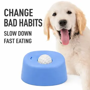 Pet Slow Feeder Bowl for Dogs & Cats Anti-Choking Puzzle Feeding Interactive Lick Healthy Eating Dish Small Medium Pets Smart stuff reverse silicone Dual Dog LED Retractable Leash hang on harness rope freedom cat bundle/ toys wheelchair