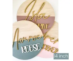 Nursery name sign, above crib sign, round name sign, custom name sign, pastel name sign, boy nursery sign, nursery decor, baby name sign