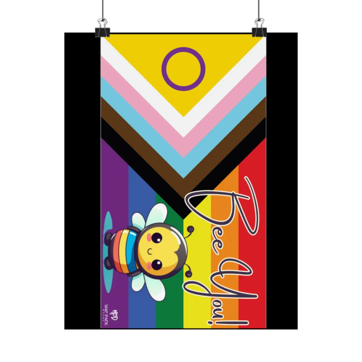 Spread Love and Unity with Our 'Bee You' LGBTQIA+2S Flag Poster!  | Gay Pride Poster | Be Yourself Prideful | Inspirational Posters