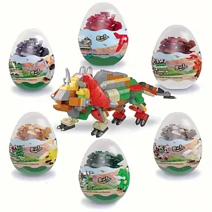 6-in-1 Dinosaur Egg Set DIY Building Blocks with Transforming Fun Eggs for Boys Girls Holiday Gifts Easter Presents