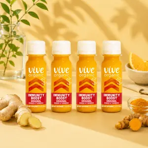 Vive Organic 2 fl oz Immunity Boost Shots, Organic Functional Wellness Drink, 4 Bottles