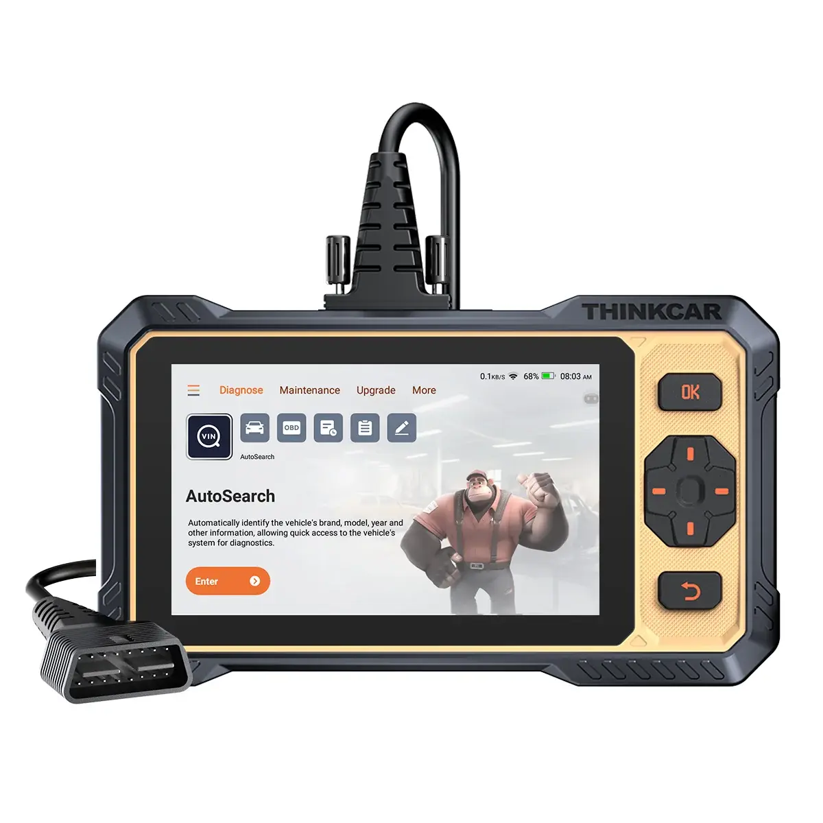 THINKCAR THINKSCAN 662 Handheld OBD2 Scanner - Bidirectional Active Tests Tool with Lifetime Free Updates, 12 Resets, Full-System Diagnostics, CAN FD, FCA SGW Support, 140+ Brands, 28+ Languages, HD Touchscreen, Code Clearing for DIY Repairs, Home Garage