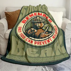 Soft and Stylish Blanket Smokey Bear Remember Only You Can Abstract blanket Plush sofa bed blanket warm blanket travel gift