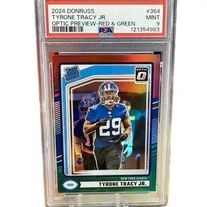 NEW 2024 Panini Rated Rookie Tyrone Tracy Jr. Optic Preview Red & Green Prizm PSA