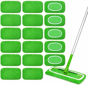 Reusable Microfiber Mop Pads Compatible with Swiffer Sweeper- 18 Pack Dry Sweeping Cloths & Wet Mopping Cloths - Washable Wet Pads Refill for Mopping Floors  Cleaning