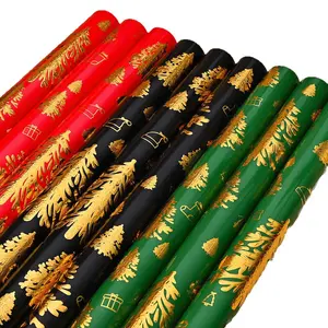 5 Meter Luxury Gold Foil Christmas Gift Wrap Paper Roll, High-End Festive Packaging, Perfect for Holiday Presents
