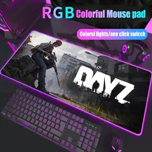 Game dayz Mouse Pad Glowing RGB Mouse Pad Design XXL Large Gaming 1000×500mm 900×400mm 800×400mm 600x300mm Mouse Pad - Extended, Thick, Non-Slip Rubber Base Desk Mat with Precision Stitched Edges - Washable Large Desk Pad Non Slip Mousepad