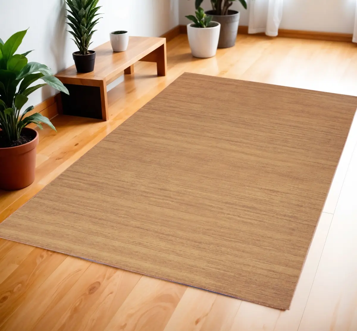 212 MAIN 4x6 ft. Powerloomed Abstract Print Low-Pile Machine-Washable Modern Polyester Blend Rectangle Area Rug, Copper