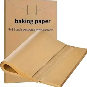 50-Pcs Pre-Cut Parchment Paper Baking Sheets 9x13 Inch Unbleached Non-Stick Half Sheet Pan Size For Baking Cooking Grilling Air Fryer Steaming Deep Fryer Perfect For Home Bakers Kitchen Enthusiasts Disposable Cookware