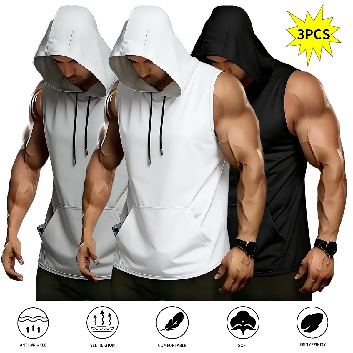 White + Light Gray + Black