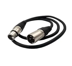 Basic XLR microphone cable, suitable for studio speakers and PA systems, all-copper conductor, 5 feet, black.